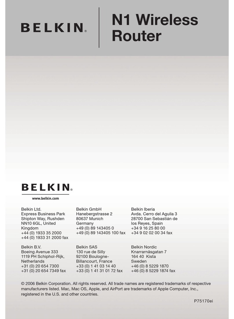 Belkin N1 WIRELESS ROUTER P75170EI user manual