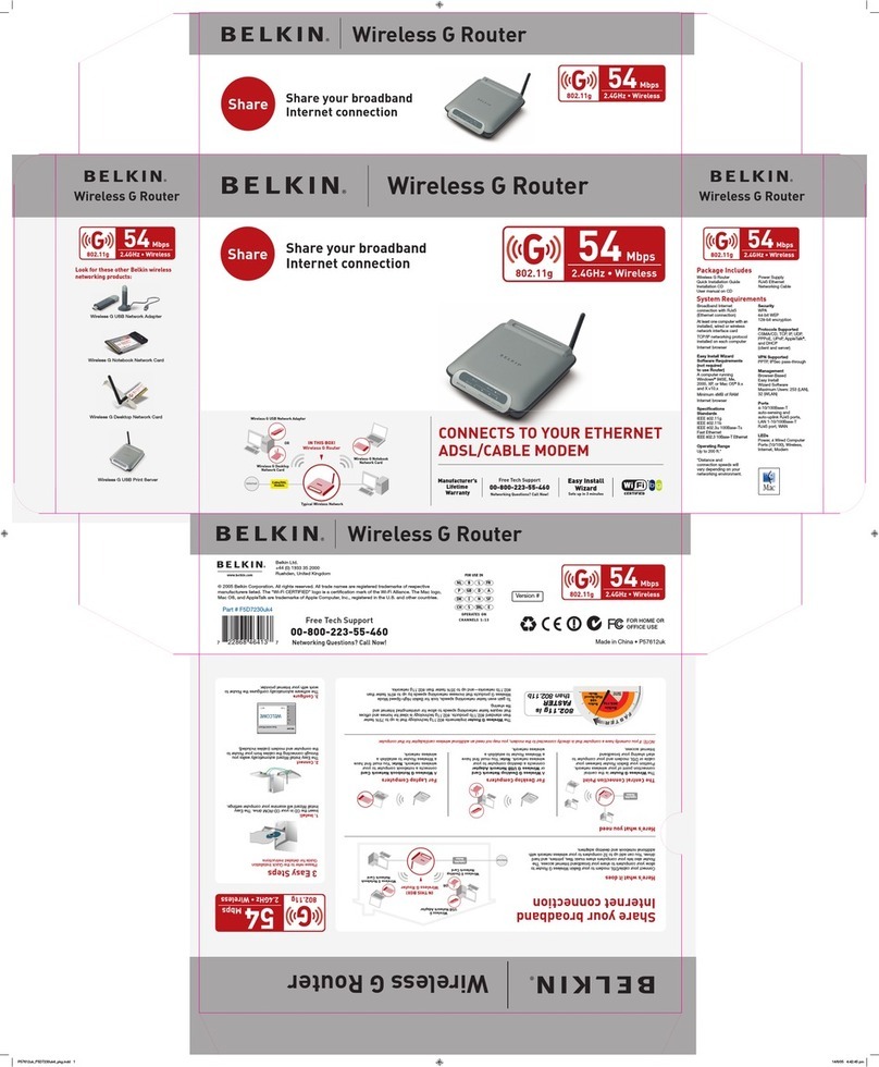 Belkin F5D7230UK4 User manual