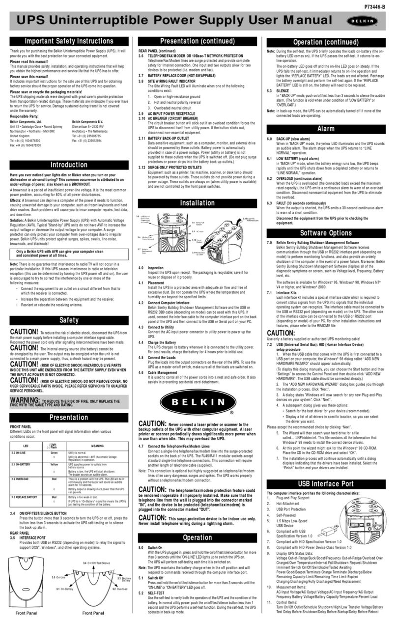 Belkin F6C350-USB user manual