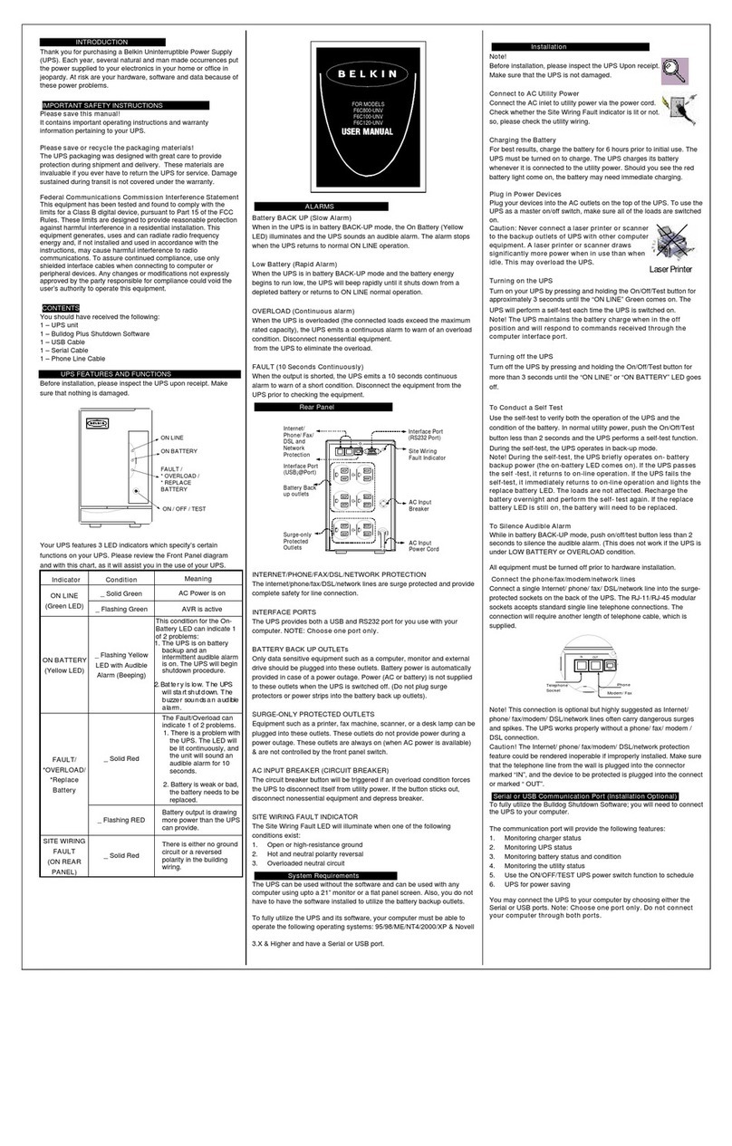 Belkin F6C100 user manual