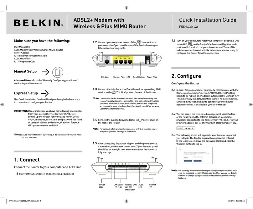 Belkin F5D9630uk4A Quick installation guide