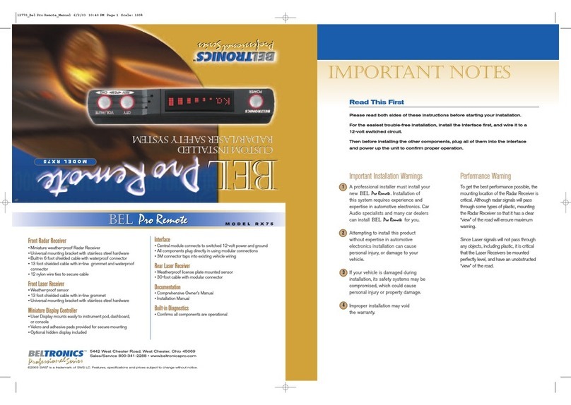 Beltronics RX75 User manual