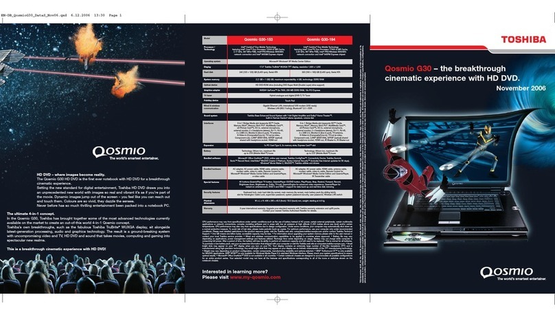 Toshiba Qosmio G30-153 Specifications
