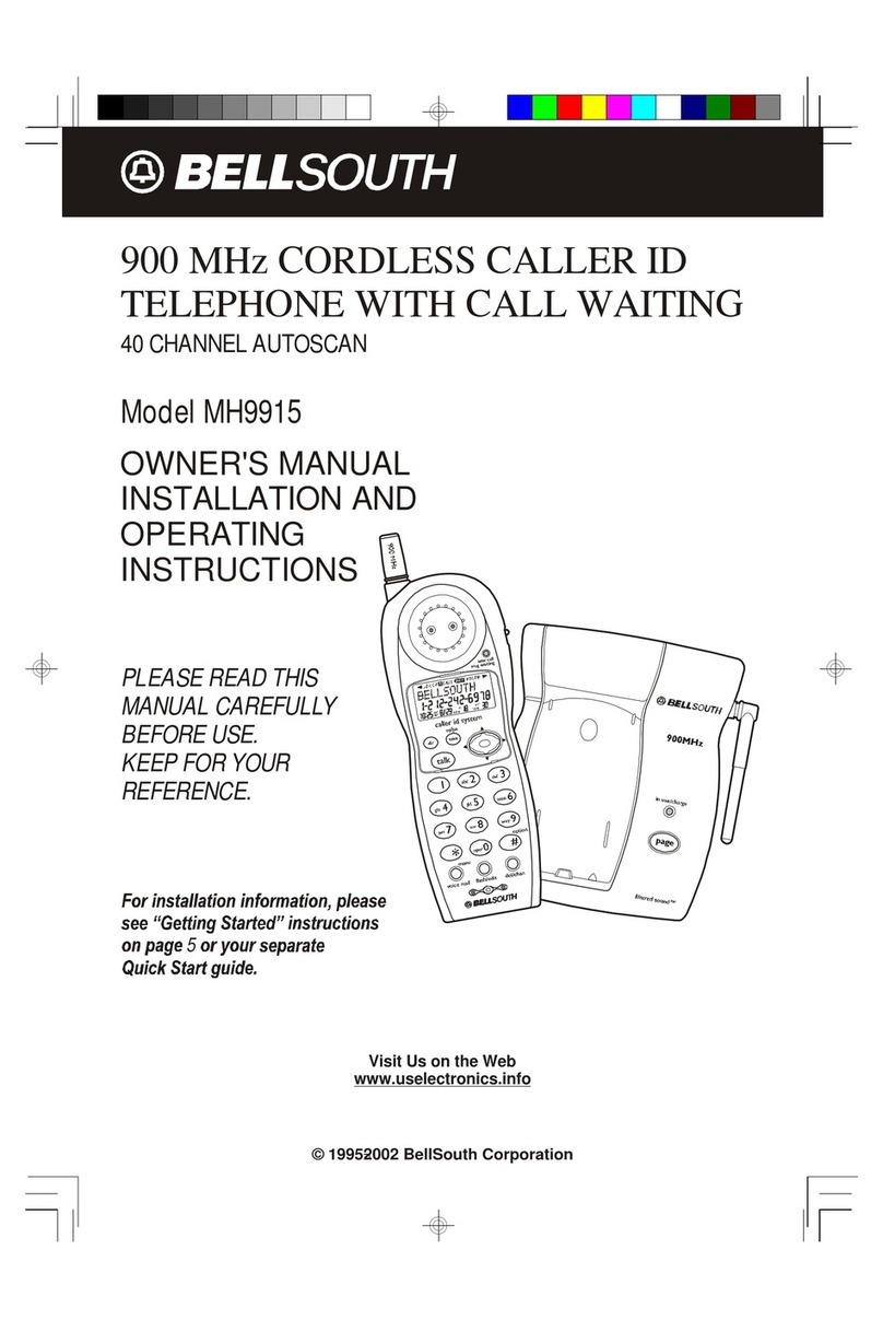 BellSouth MH9915 Installation and operating instructions