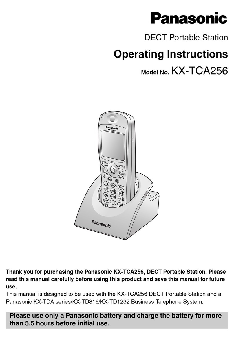 Panasonic DECT Portable Station KX-TCA256 User manual