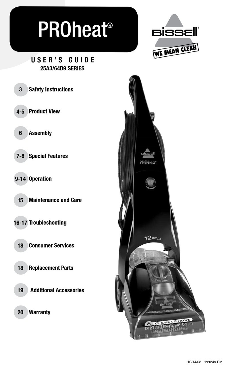 Bissell Proheat 25A3 SERIES user guide