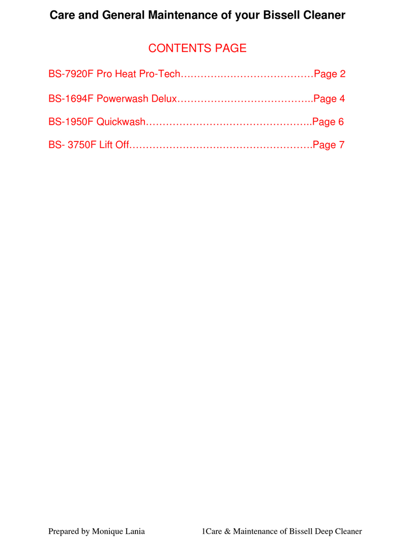 Bissell Pro Heat Pro-Tech BS-7920F Instruction manual