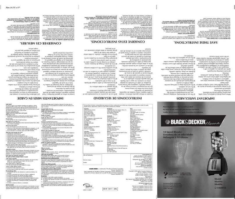 Black & Decker 14600TB Use and care book