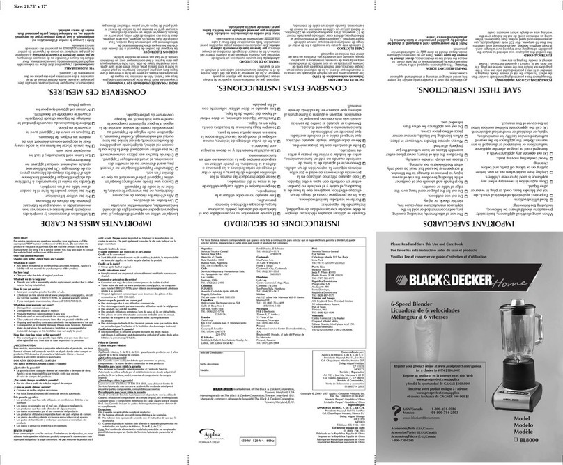 Black & Decker BL8000 User manual