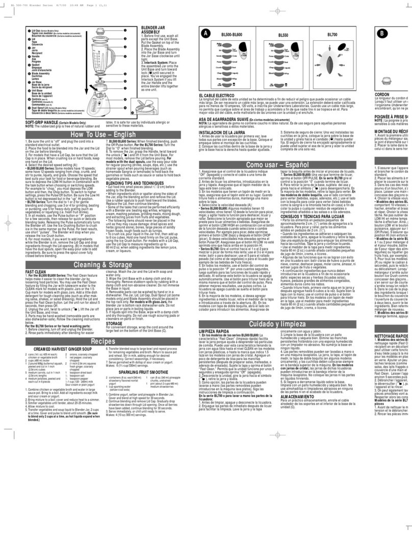 Black & Decker BL500 Series Installation instructions