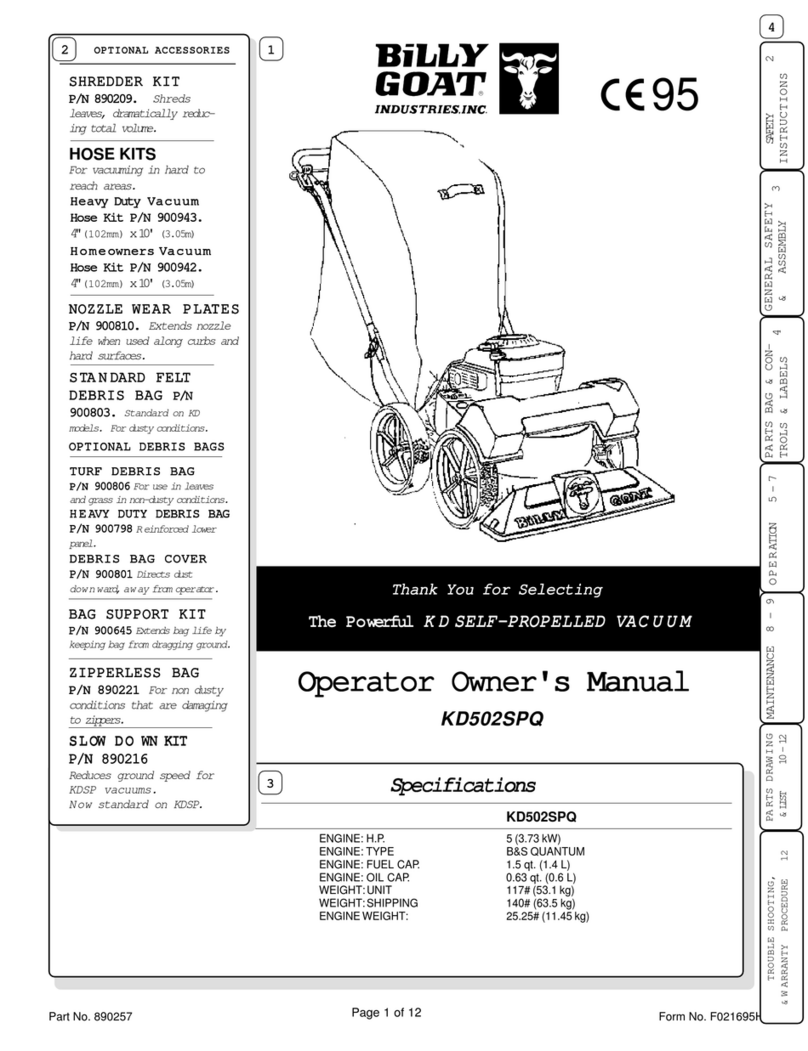Billy Goat KD502SPQ Installation instructions