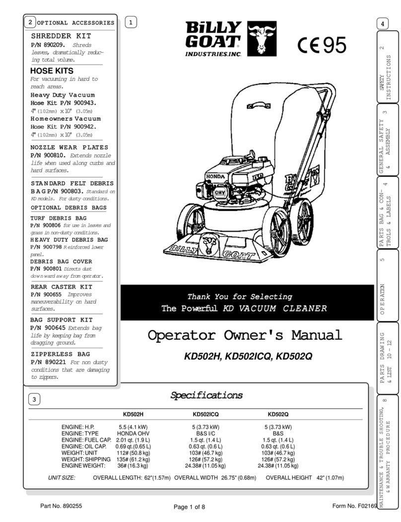 Billy Goat KD502H Operator owner's manual