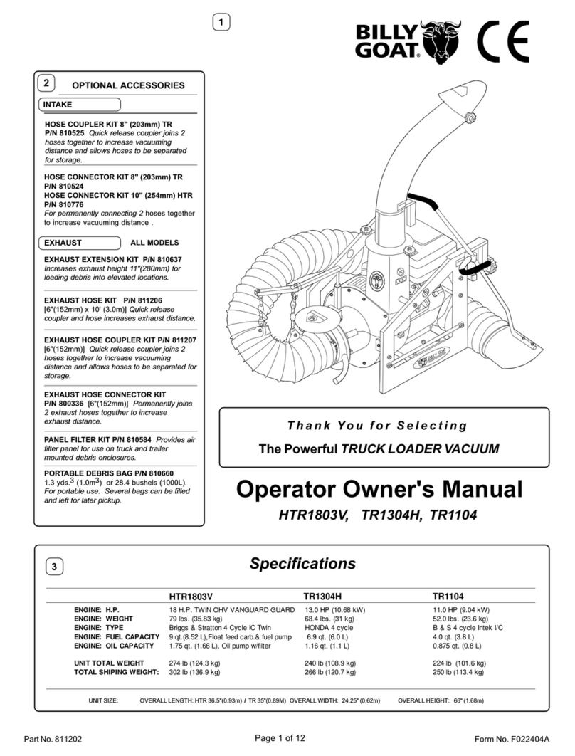 Billy Goat HTR1803V Installation instructions