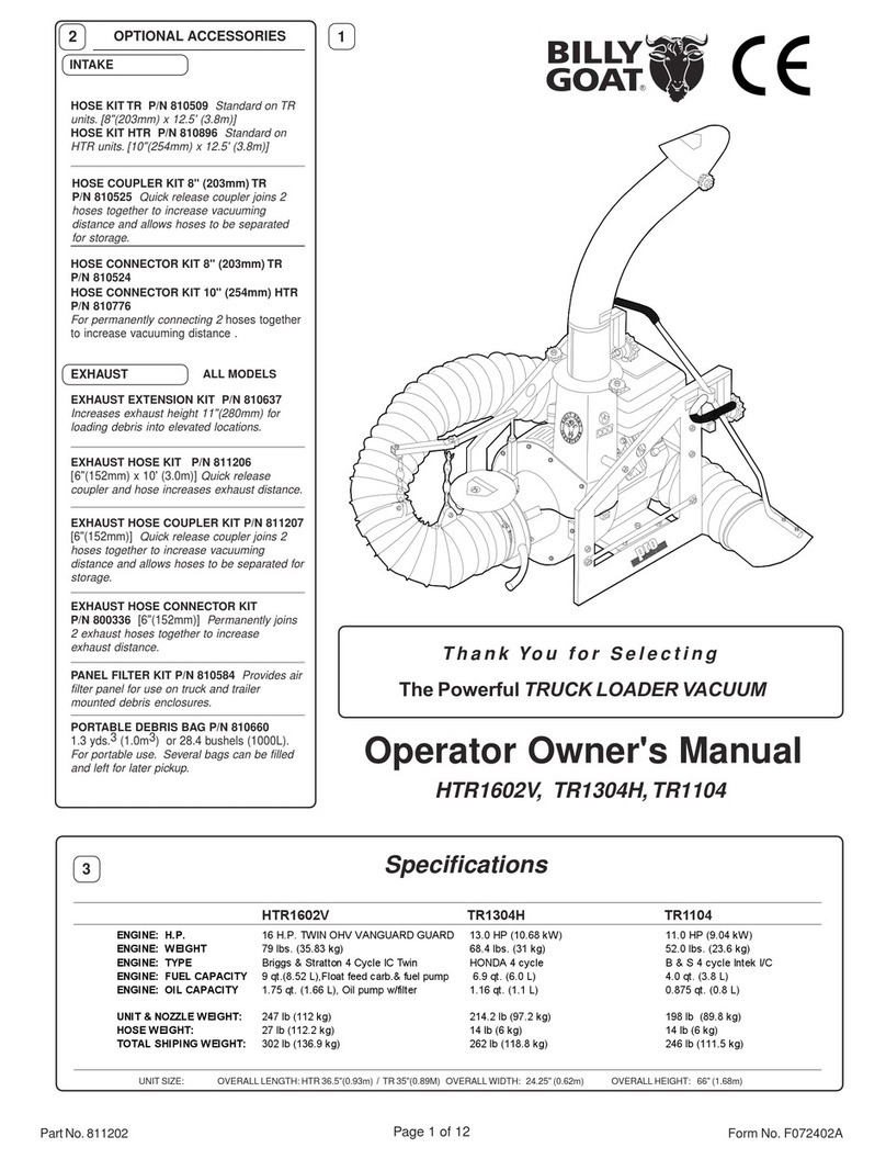 Billy Goat HTR1602V Installation instructions