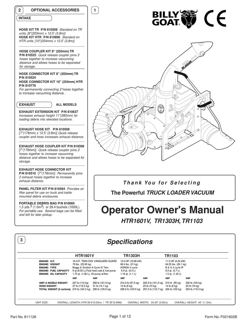Billy Goat HTR1601V Operator owner's manual