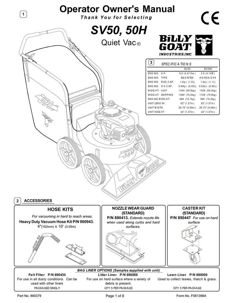 Billy Goat SV50 Operator owner's manual