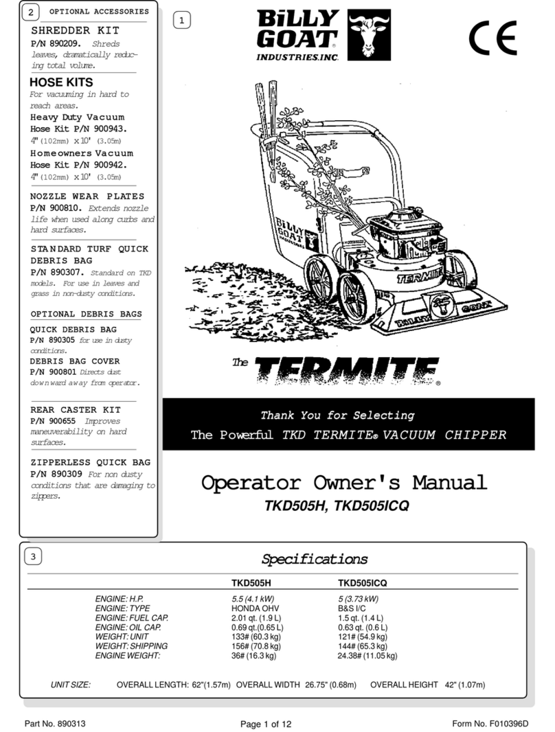 Billy Goat Termite TKD505H Installation instructions