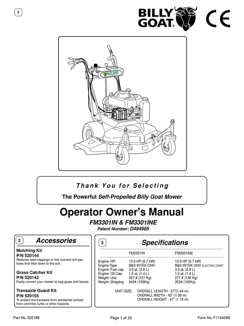 Billy Goat FM3301IN, FM3301INE Operator owner's manual
