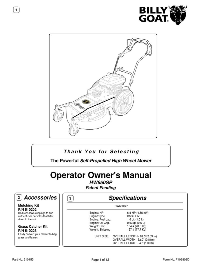 Billy Goat HW650SP Operator owner's manual