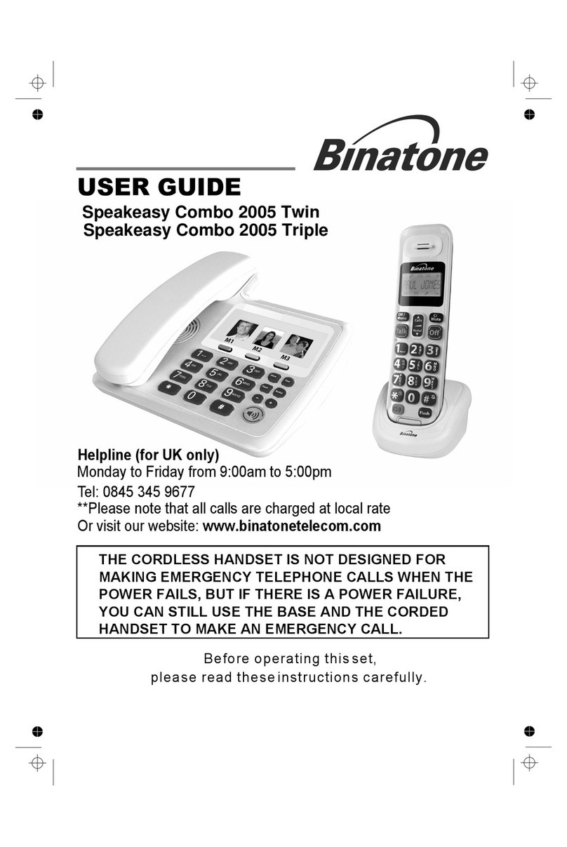 Binatone SPEAKEASY COMBO 2005 TRIPLE user guide