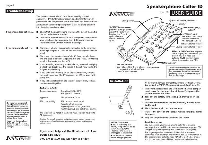 Binatone 3488 User manual