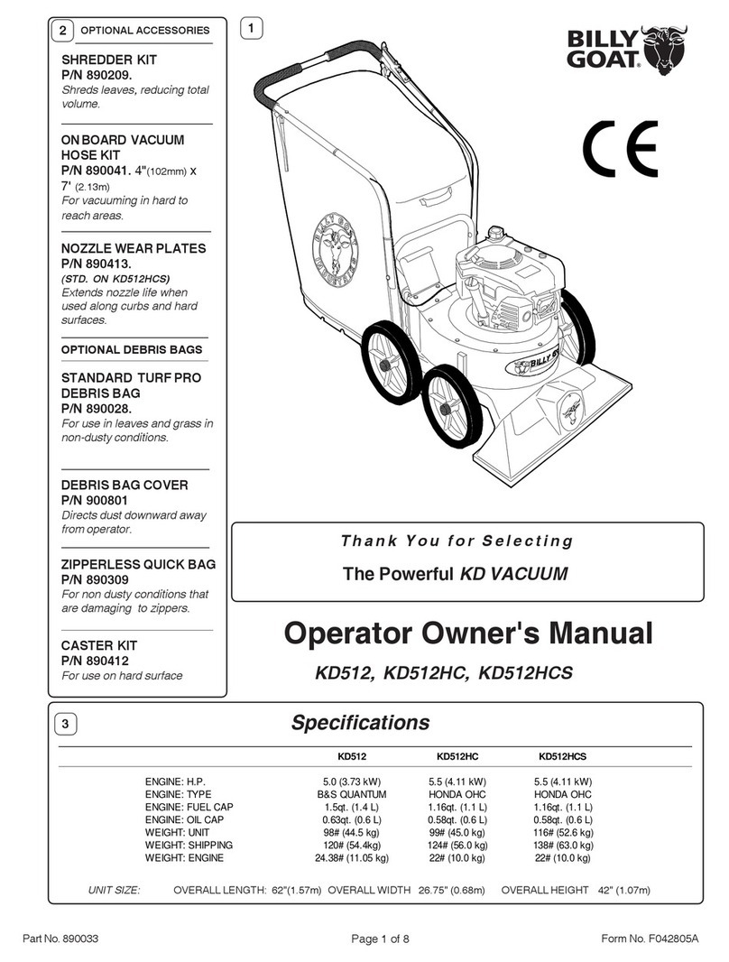 Billy Goat KD512HCS Operator owner's manual