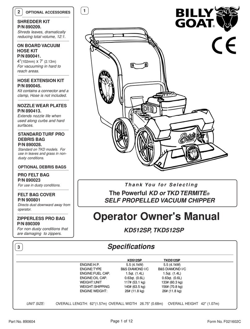 Billy Goat Termite KD512SP Installation instructions