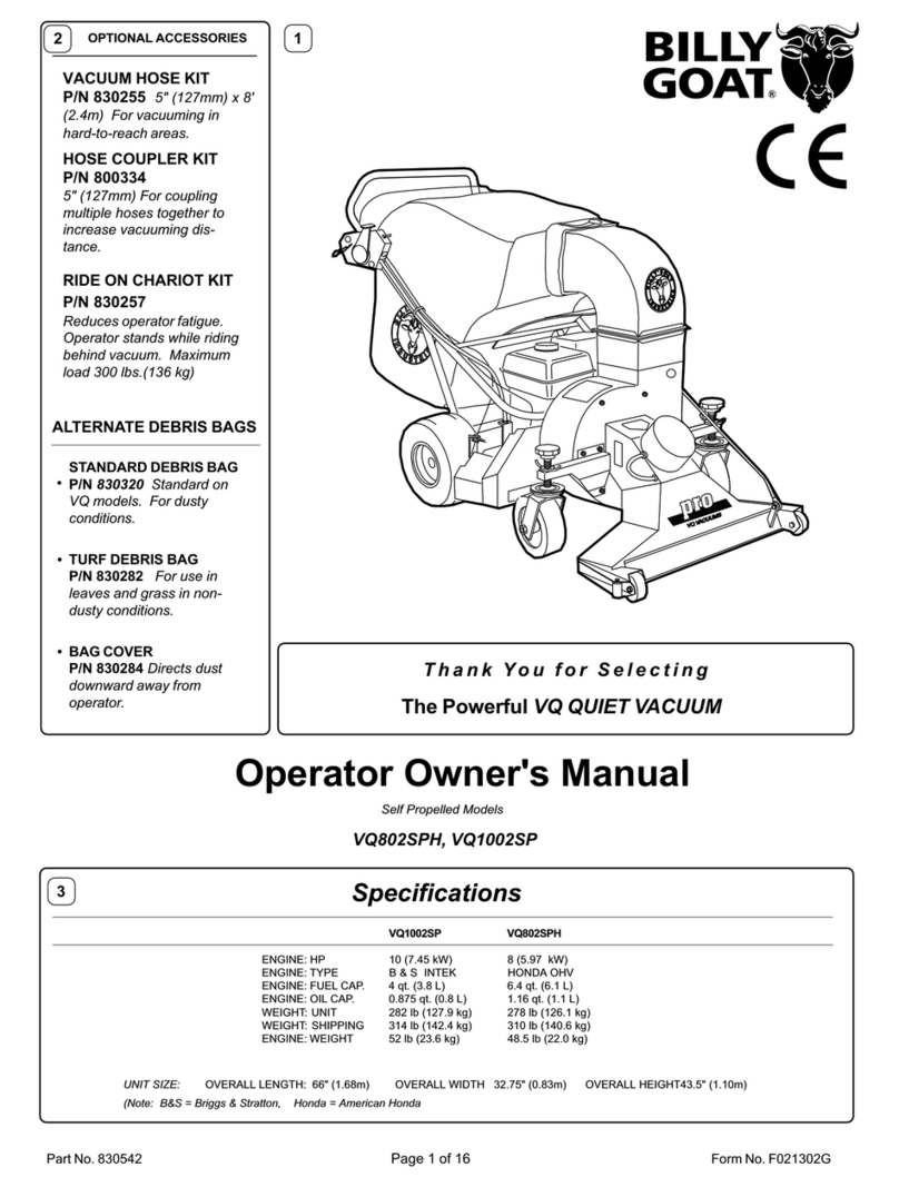 Billy Goat VQ1002SP Operator owner's manual