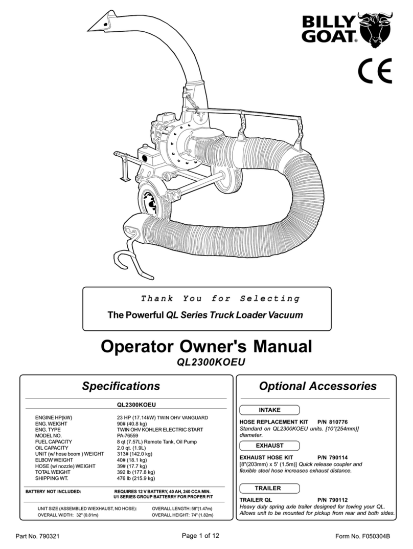 Billy Goat QL2300KOEU Operator owner's manual
