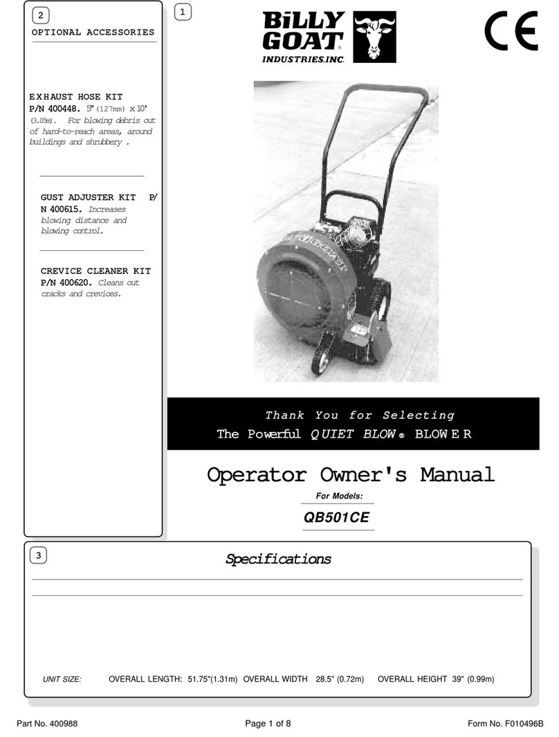Billy Goat QUIET BLOW QB501CE Installation instructions