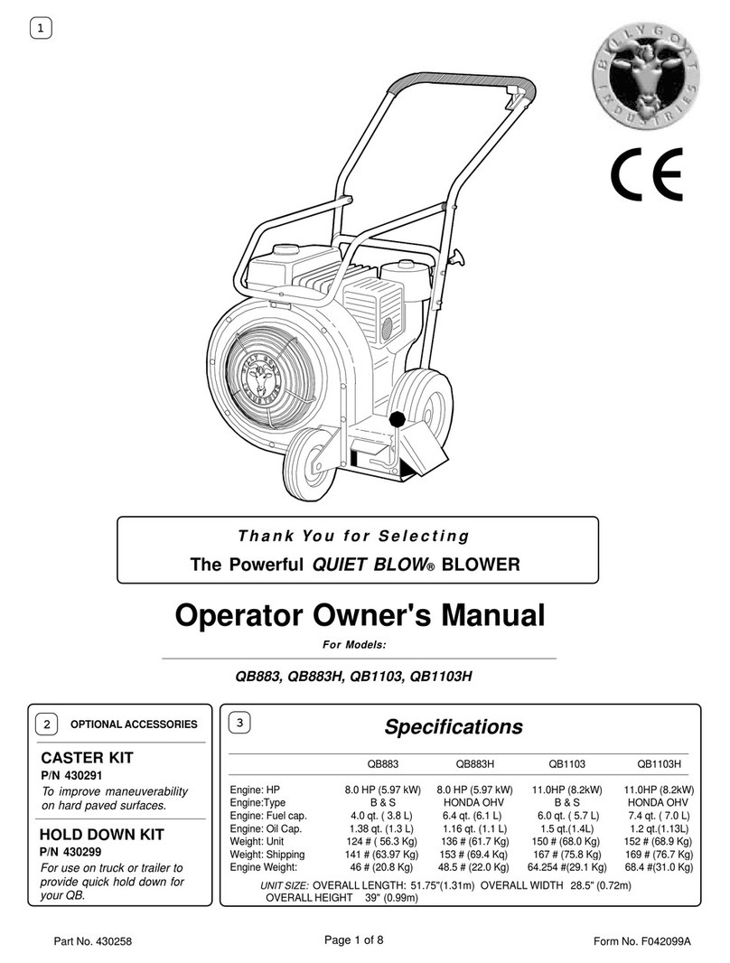 Billy Goat QB883, QB883H, QB1103, QB1103H Operator owner's manual Billy Goat QB883, QB883H, QB1103, QB1103H Operator owner's manual