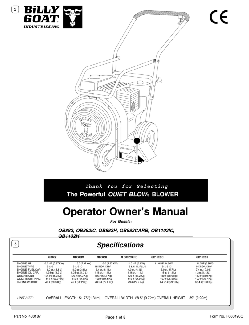 Billy Goat BLOWER QB882 Installation instructions Billy Goat BLOWER QB882 Installation instructions