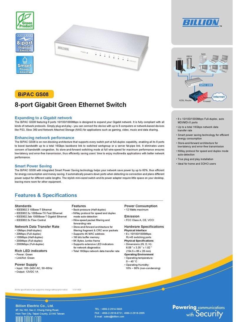 Billion BiPAC GS08 datasheet