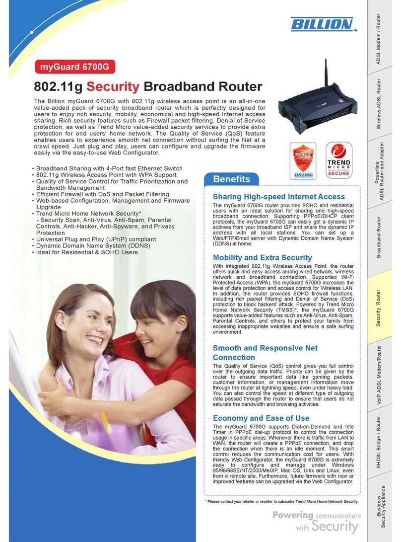 Billion myguard 6700G User manual