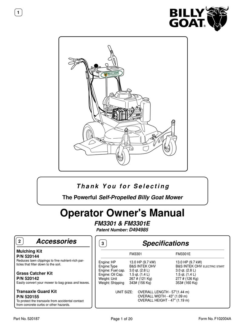 Billy Goat FM3301 Operator owner's manual