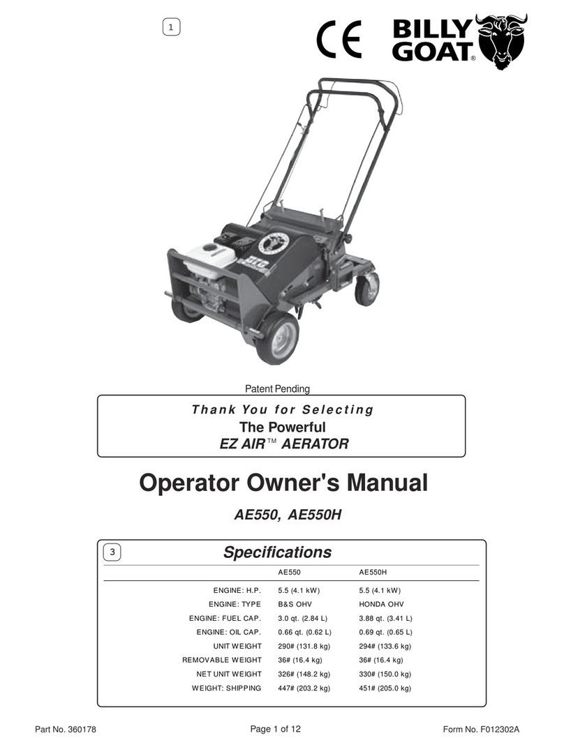 Billy Goat AE550 Operator owner's manual