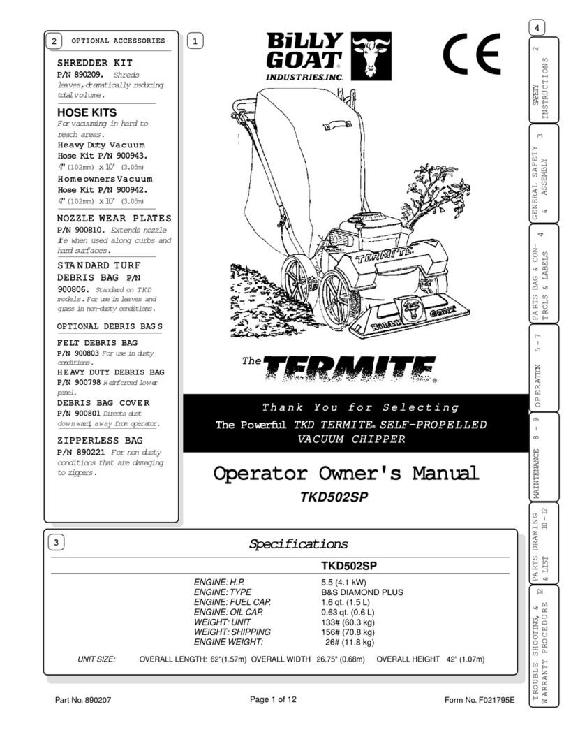 Billy Goat THE TERMITE TKD502SP Installation instructions