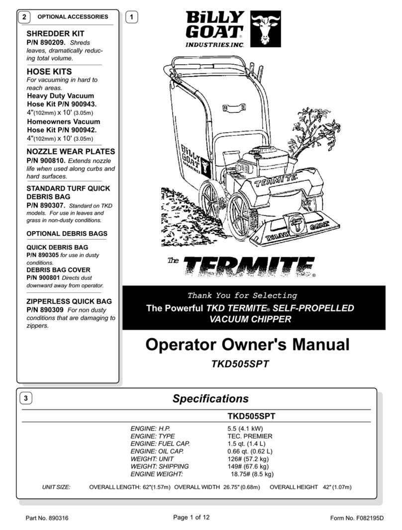 Billy Goat TERMITE TKD505SPT Operator owner's manual