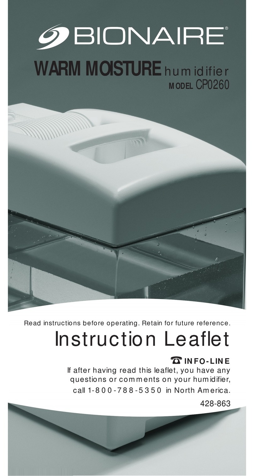 Bionaire CP0260 Instruction leaflet