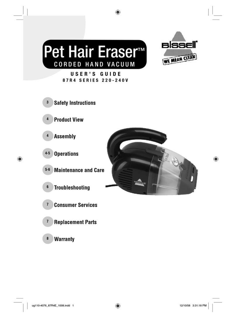 Bissell Pet Hair Eraser 87R4 Series User manual