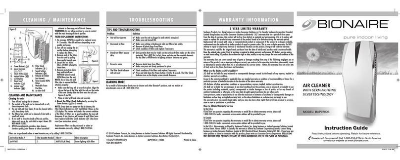 Bionaire BAP9700S Instruction guide