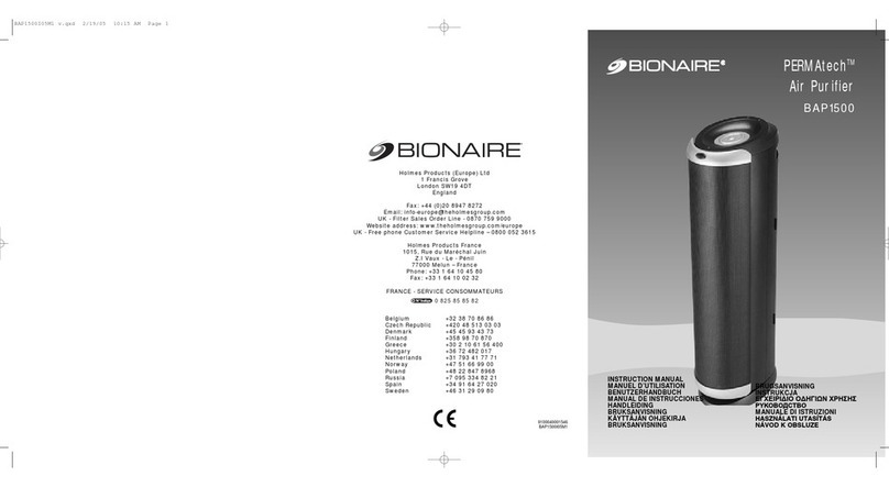 Bionaire PERMAtech BAP1500 User manual