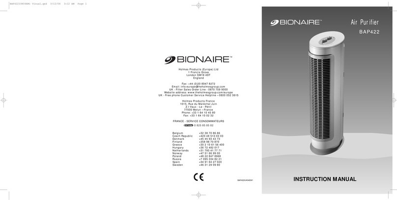 Bionaire BAP422 instruction manual
