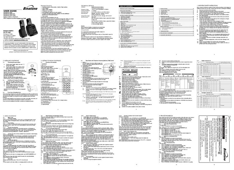 Binatone SYMPHONY 3325 User manual