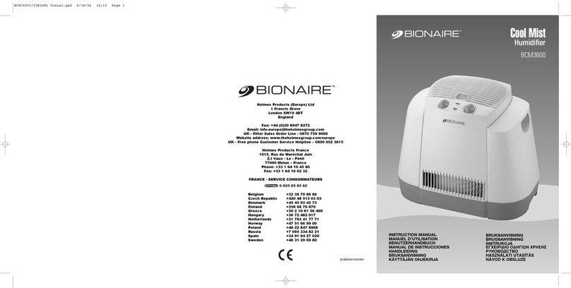 Bionaire BCM 3600 User manual Bionaire BCM 3600 User manual