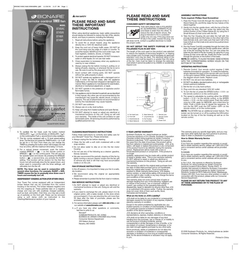 Bionaire BT45RI Manual
