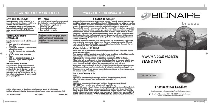 Bionaire BSF152T Manual