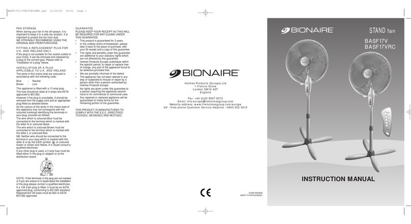 Bionaire BASF17V instruction manual
