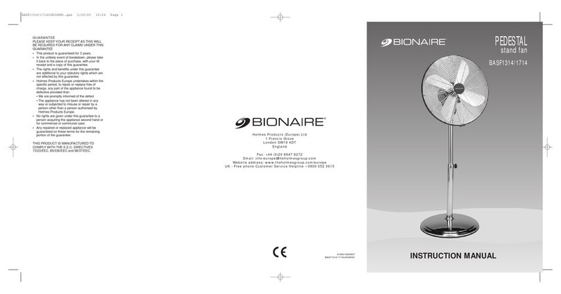 Bionaire BASF1314 -  2 instruction manual