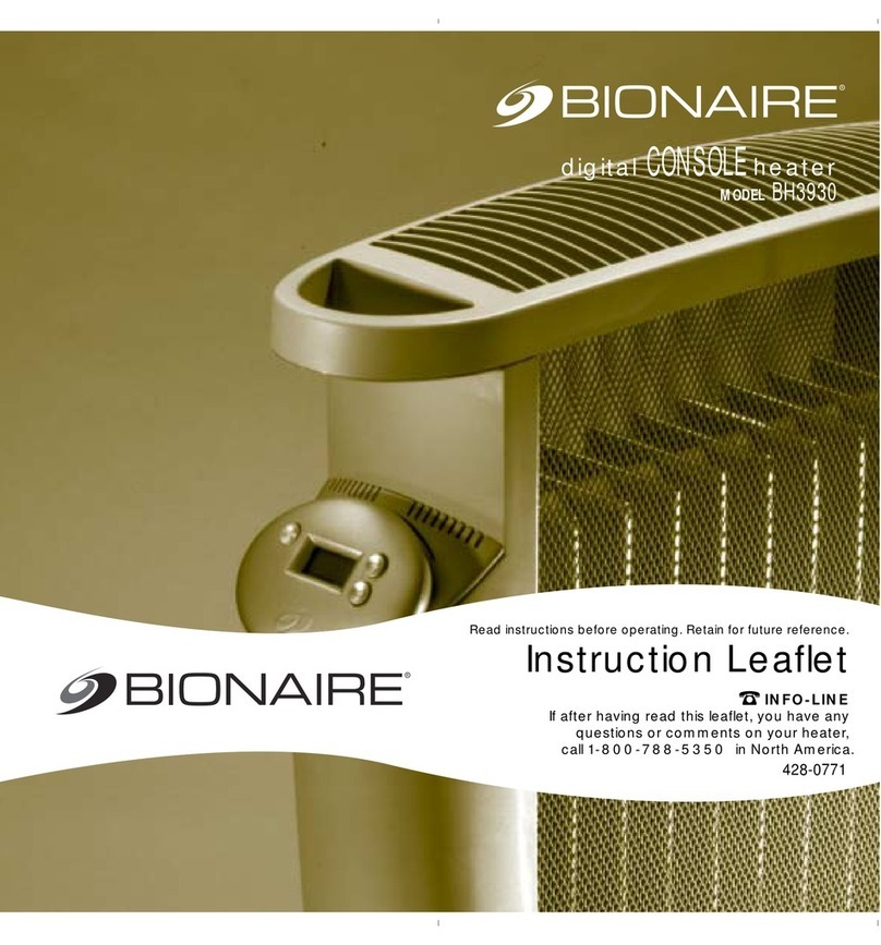 Bionaire BH3930 Instruction leaflet